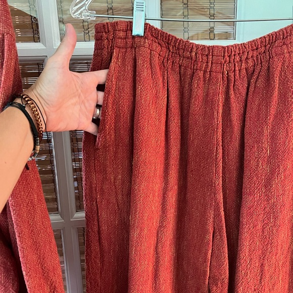 Women’s 2 pc set. 100% cotton. Made in India. Top and pants set. Size Large. - Picture 3 of 5